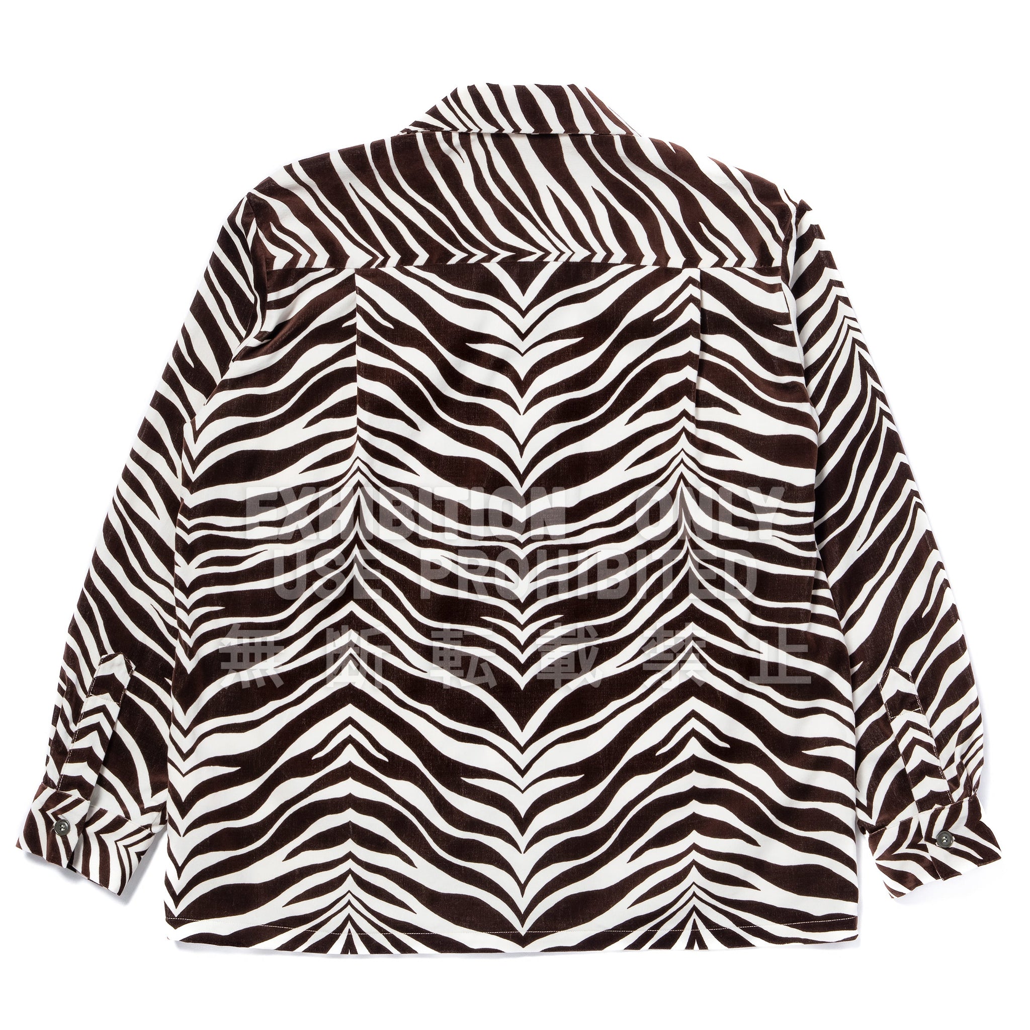 PRINTED VELOUR OPEN-COLLAR SHIRT / ZEBRA
